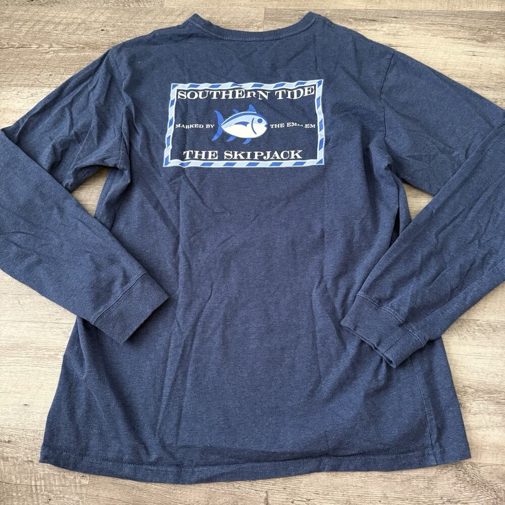 Southern Tide Graphic T-Shirt Mens Large Blue The Skipjack Long Sleeve Tee